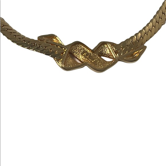 Vintage 1980s Swarovski authentic (SAL) blue Crystal gold choker necklace - Picture 8 of 8